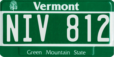 VT license plate NIV812