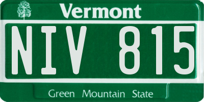 VT license plate NIV815