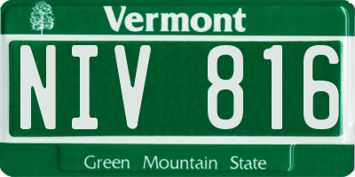 VT license plate NIV816