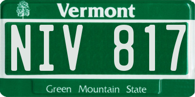 VT license plate NIV817