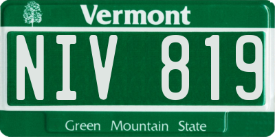VT license plate NIV819