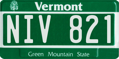 VT license plate NIV821