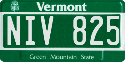 VT license plate NIV825