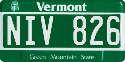 VT license plate NIV826