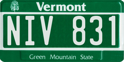 VT license plate NIV831