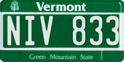 VT license plate NIV833