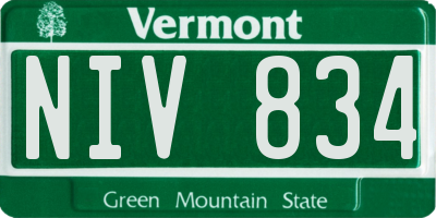 VT license plate NIV834