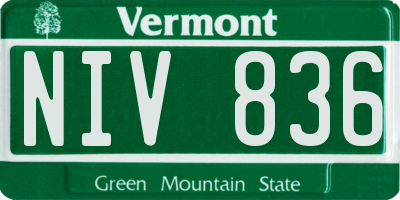 VT license plate NIV836