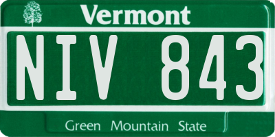 VT license plate NIV843