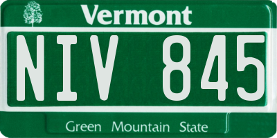 VT license plate NIV845