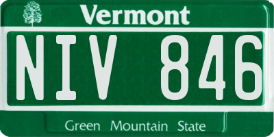 VT license plate NIV846