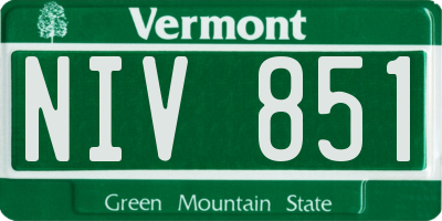 VT license plate NIV851