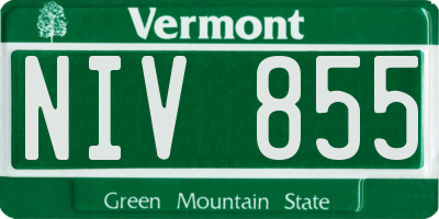 VT license plate NIV855