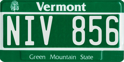 VT license plate NIV856