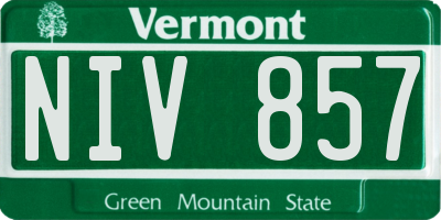 VT license plate NIV857