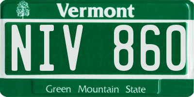 VT license plate NIV860