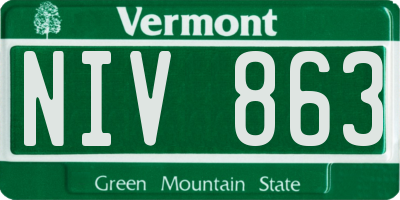 VT license plate NIV863