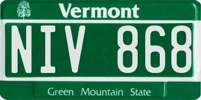 VT license plate NIV868