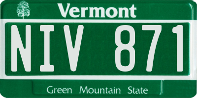 VT license plate NIV871