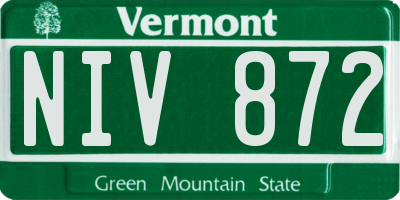 VT license plate NIV872