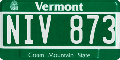 VT license plate NIV873