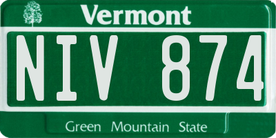 VT license plate NIV874