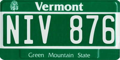 VT license plate NIV876
