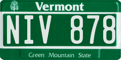 VT license plate NIV878
