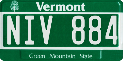 VT license plate NIV884