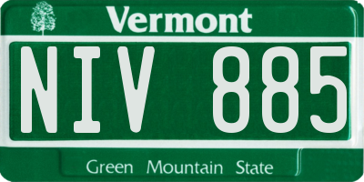 VT license plate NIV885