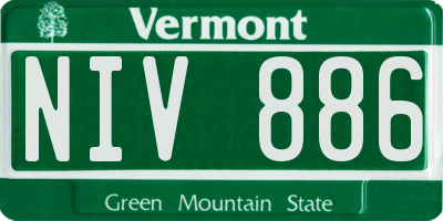 VT license plate NIV886