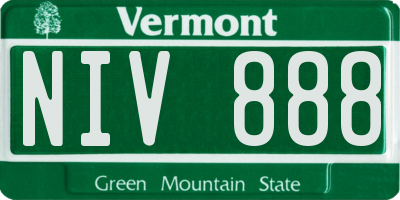VT license plate NIV888