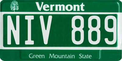 VT license plate NIV889