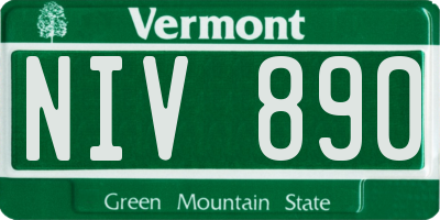 VT license plate NIV890