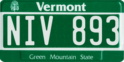 VT license plate NIV893