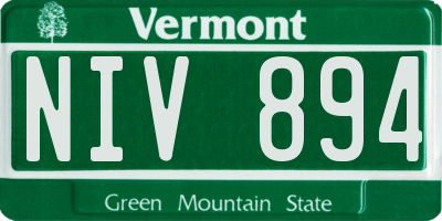 VT license plate NIV894