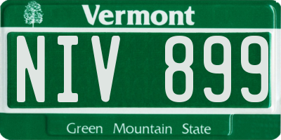 VT license plate NIV899