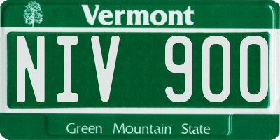 VT license plate NIV900