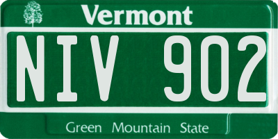 VT license plate NIV902
