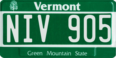 VT license plate NIV905