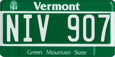VT license plate NIV907