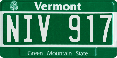 VT license plate NIV917