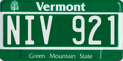 VT license plate NIV921