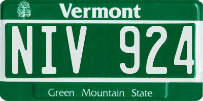 VT license plate NIV924