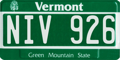 VT license plate NIV926
