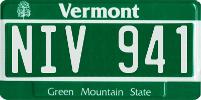 VT license plate NIV941