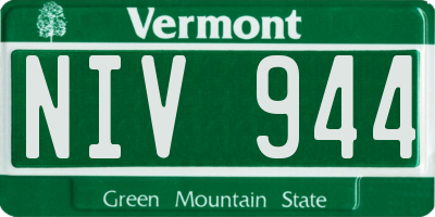 VT license plate NIV944