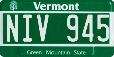 VT license plate NIV945