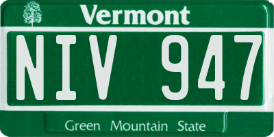 VT license plate NIV947