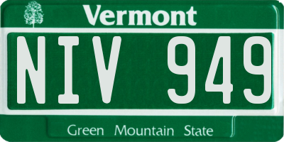 VT license plate NIV949